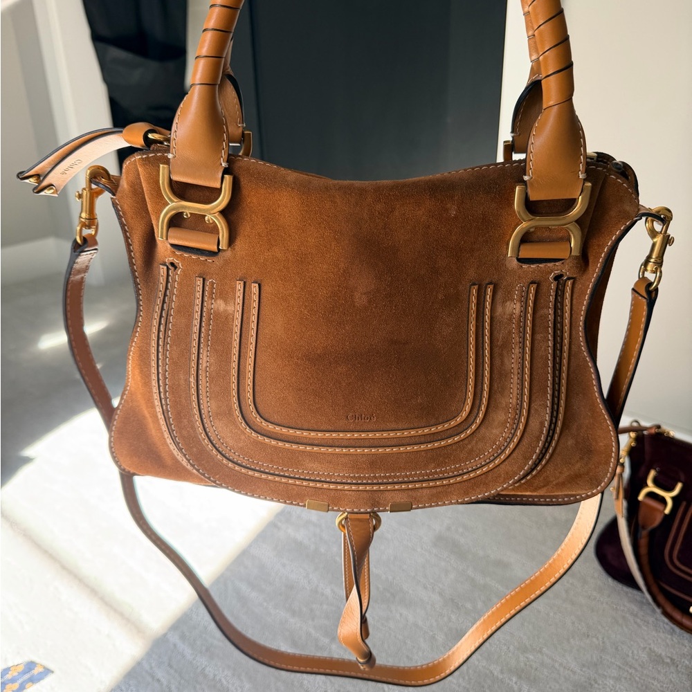Chloé Brown Suede & Leather Shoulder Bag - Picture 5 of 8